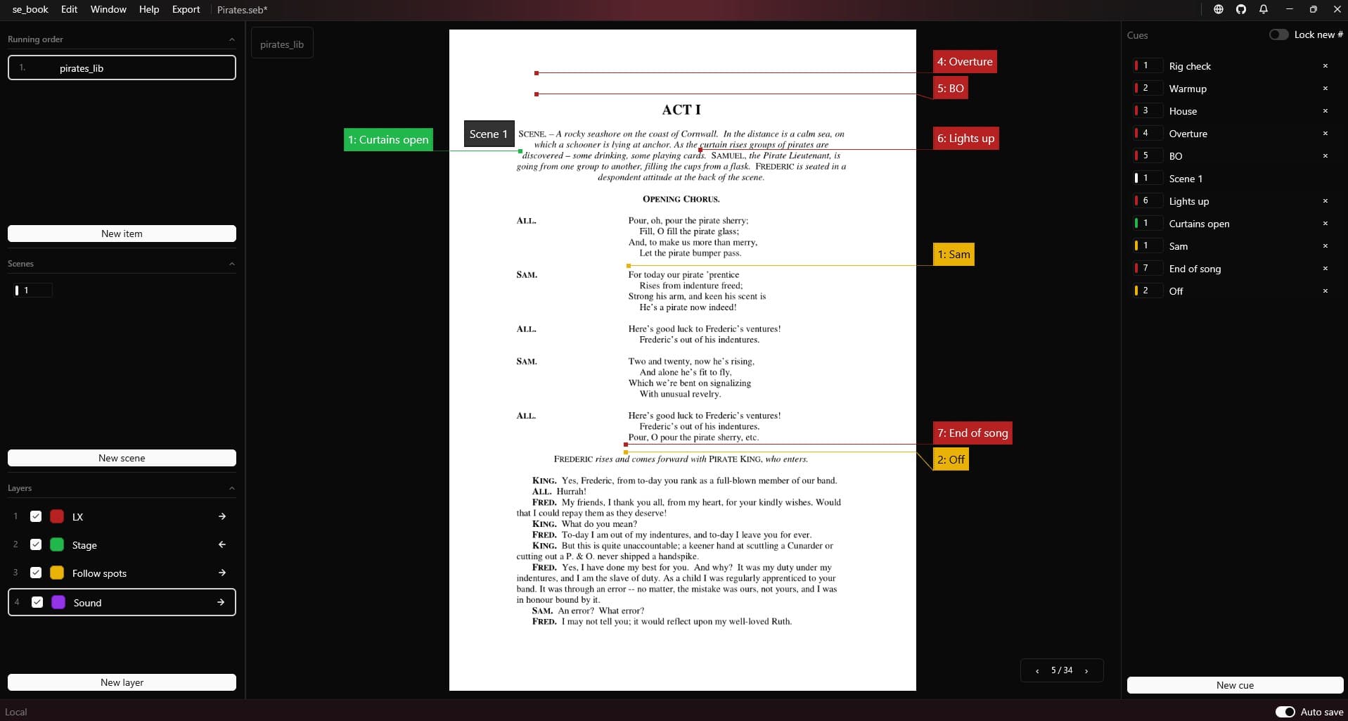 Book collaborative show planning interface preview